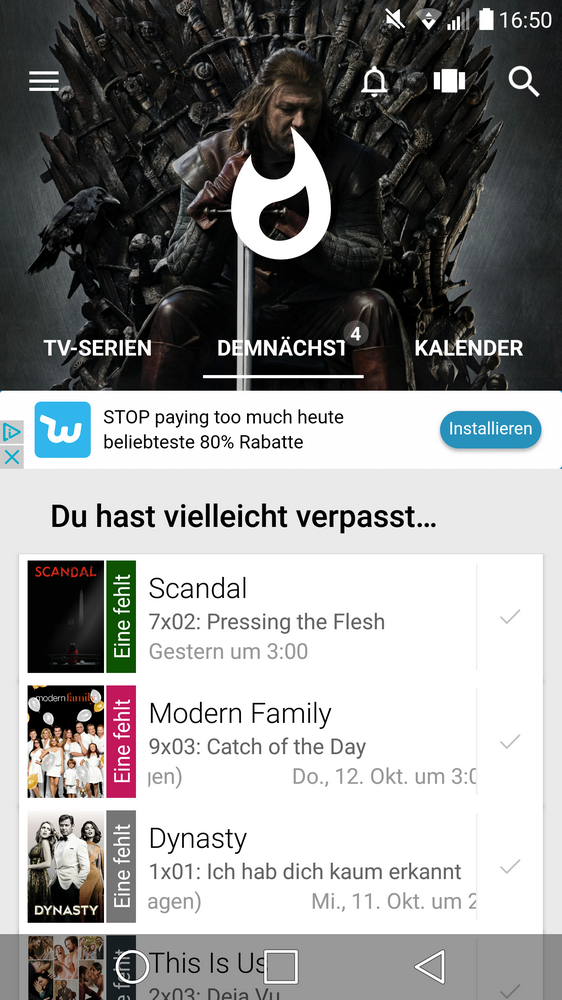 Tv-Serie - Nützliche App für den Alltag